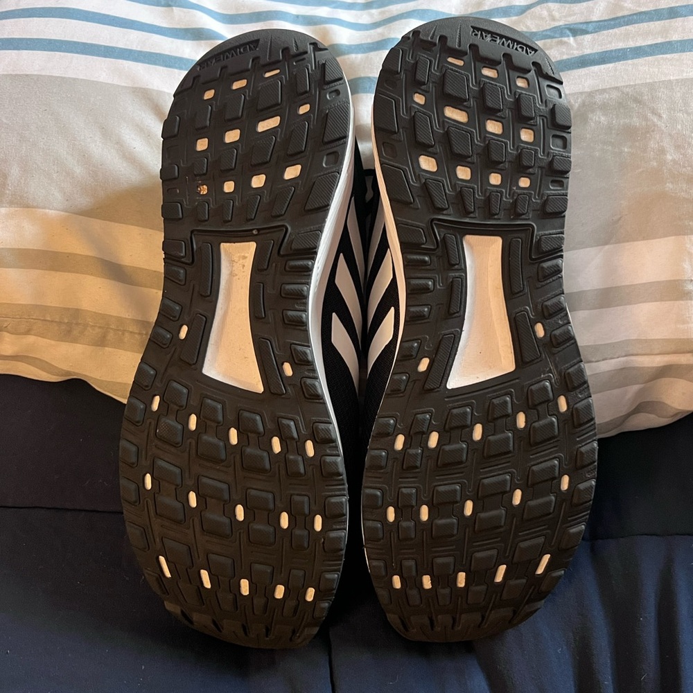 Brand new! Worn one time! Adidas black men’s sneakers with white stripes - Picture 5 of 6